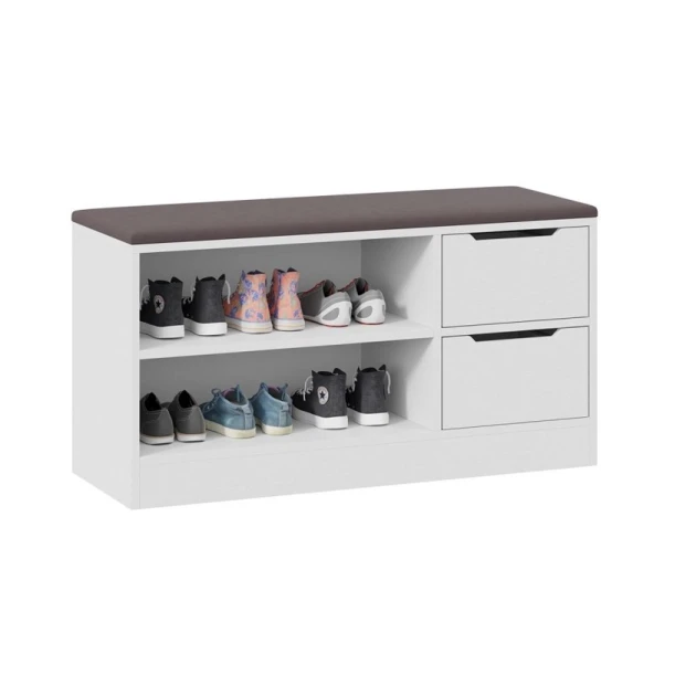 Tumba ayaqqabı üçün Art Mebel, ağ, LDSP/parça, 35x60x90 sm