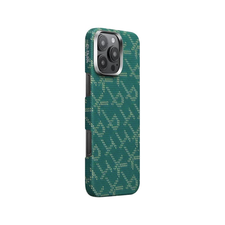 Чехол Pitaka Tactile Woven MagSafe для Apple iPhone 16 Pro Green/Gold Чехол Pitaka Tactile Woven MagSafe для Apple iPhone 16 Pro Green/Gold