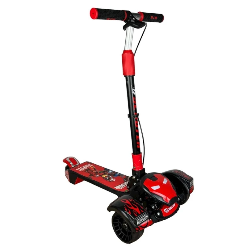 Uşaqlar üçün samokat SKTQ35A, qara/qırmızı