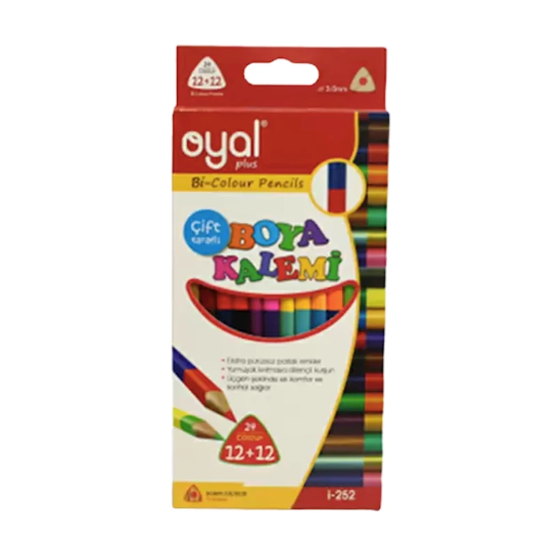Набор цветных карандашей Oyal Plus İ-252, 2-сторонний, 12 шт