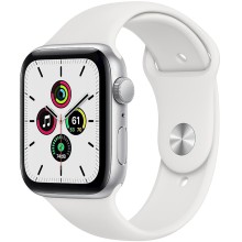 Smart saat Apple Watch SE GPS 44mm GPS Silver Aluminium Case with White Sport Band (MYDM2LLA)