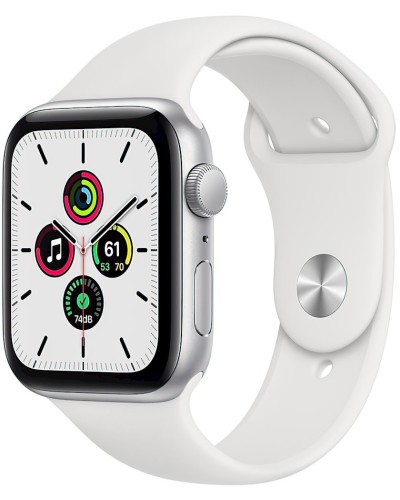 Smart saat Apple Watch SE GPS 44mm GPS Silver Aluminium Case with White Sport Band (MYDM2LLA)