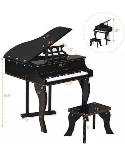 Oyuncaq piano Onshine W07C014, 3+ yaş, qara