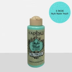 Краска матовая Cadence Style Matt Paint S9038 Light Mint Green, с бархатистым эффектом, 120 мл