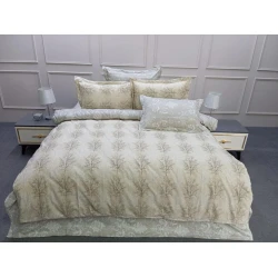 Комплект постельного белья FS-479, пододеяльник 160x220 см, простыня 160x220 см, наволочка 50x70 см 1 шт, односпальный, бежевый