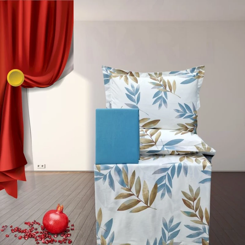 Yataq dəsti Narlı 001134, yorğan üzü 160x220 sm (2 əd), mələfə 240x260 sm, yastıq üzü 50х70 sm (2 əd), ailəvi, pambıq, rəngbərəng