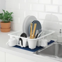 Сушилка для посуды IKEA Flundra, пластик, 46x36x12 см, белый,