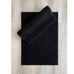 Комплект ковриков для ванной Cotton Box, хлопок, черные, 50x70 см, 2 шт