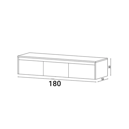 Тумба под ТВ Ev Plus ev_12116232, ЛДСП, белый, 180x30x32 см Тумба под ТВ Ev Plus ev_12116232, ЛДСП, белый, 180x30x32 см
