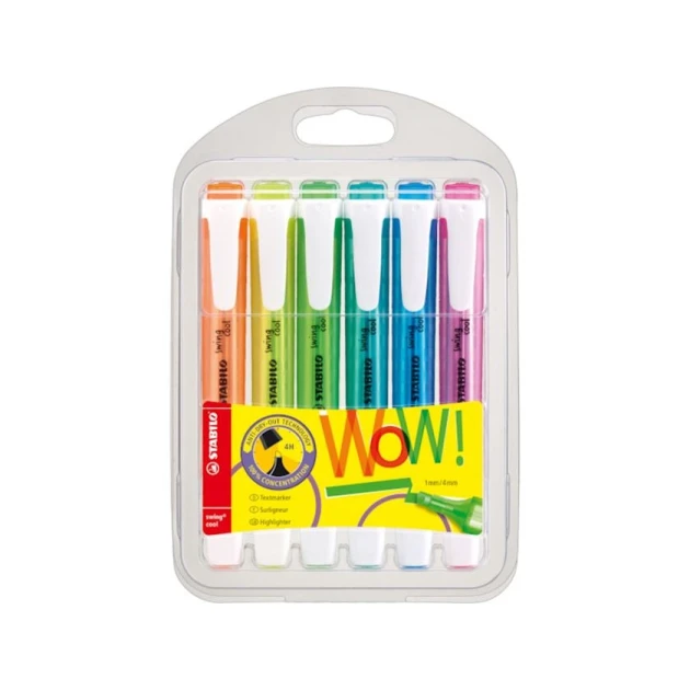 Mətn markerləri dəsti Stabilo Swing Cool 275/6-3, 6 əd