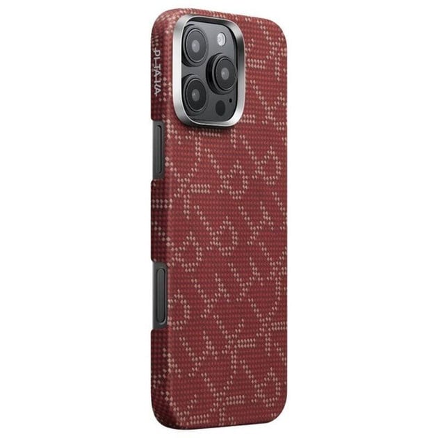 Чехол для iPhone 16 Pro Max темно-красный Pitaka Tactile Woven Monogram Чехол для iPhone 16 Pro Max темно-красный Pitaka Tactile Woven Monogram