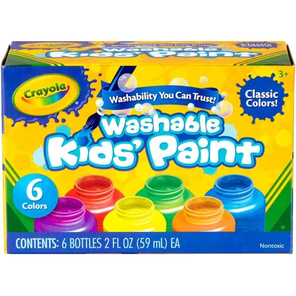 Гуашь Crayola Washable Kids' Paint, 6 цветов, 56 мл Гуашь Crayola Washable Kids' Paint, 6 цветов, 56 мл