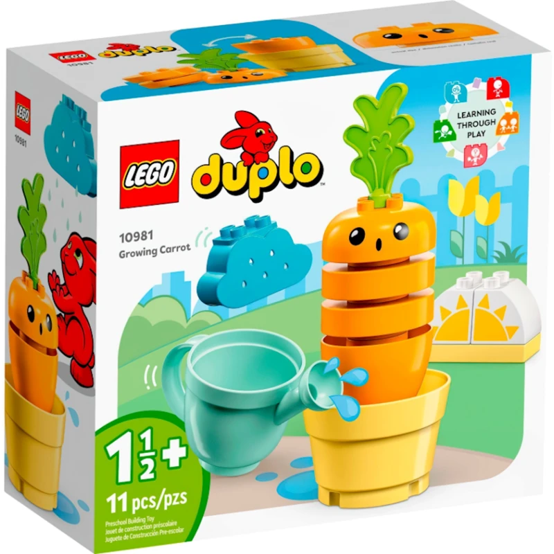 Конструктор LEGO Duplo Growing Carrot 10981, 1.5+ года, 11 шт