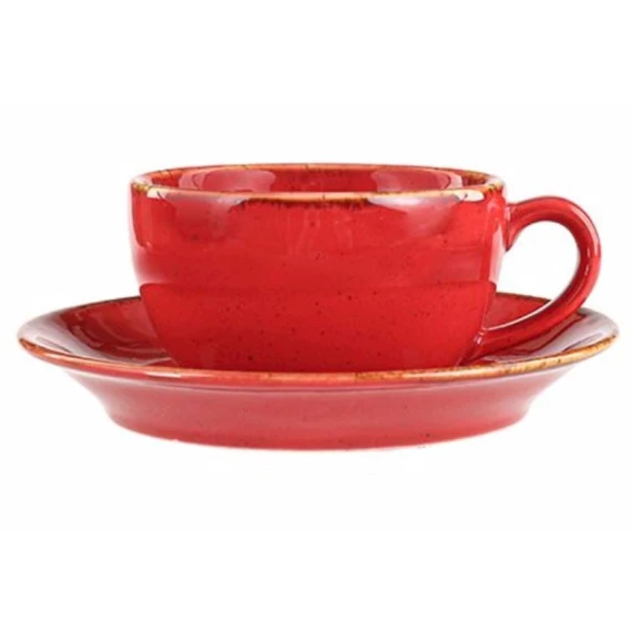 Çay cütü Porland Seasons, farfor, qırmızı, 250 ml