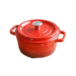 Кастрюля, 22 см, керамика, красная