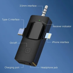 Беспроводной микрофон Blutooth Teledoctor-012 Aux 3.5mm Type-C Lightning