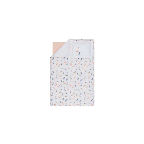 Комплект детского постельного белья для девочек Yataş Nuala, пододеяльник 100x150 см, простыня 120x190 см, наволочка 35x45 см, односпальный, хлопок, Pudra Комплект детского постельного белья для девочек Yataş Nuala, пододеяльник 100x150 см, простыня 120x190 см, наволочка 35x45 см, односпальный, хлопок, Pudra