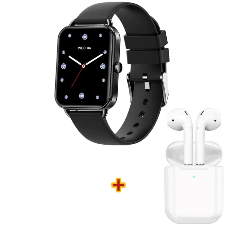 Смарт часы DA02 Black + Беспроводные наушники Hoco EW74 В подарок