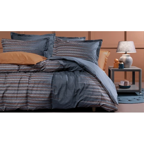 Комплект постельного белья Yataş Darla, двуспальный с европростыней, пододеяльник 200х220 см, простыня 240x260 см, 2 шт наволочки 50х70 см, хлопок, Lacivert Комплект постельного белья Yataş Darla, двуспальный с европростыней, пододеяльник 200х220 см, простыня 240x260 см, 2 шт наволочки 50х70 см, хлопок, Lacivert
