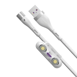 Магнитный USB-кабель Baseus Zinc Magnetic Safe Fast Charging Data Cable USB to Micro USB, Type-C, Lightning 3in1 5A White 1 м