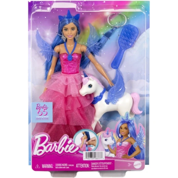 Игровой набор Mattel Barbie Unicorn HRR16, кукла с синими волосами в честь 65-летия Игровой набор Mattel Barbie Unicorn HRR16, кукла с синими волосами в честь 65-летия