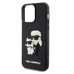 Чехол Green Lion 3D Rubber KarlLagerfeld and Choupette для Apple iPhone15 Pro Max Black