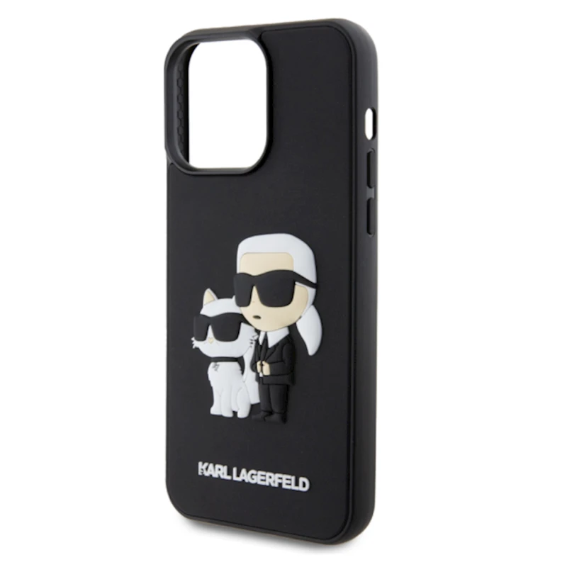 Чехол Green Lion 3D Rubber KarlLagerfeld and Choupette для Apple iPhone15 Pro Max Black