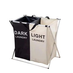 Корзина для белья SS-235, складная, с 2-мя отделениями, 60x39x60 см
