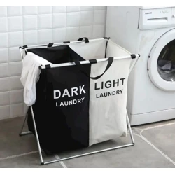 Корзина для белья SS-235, складная, с 2-мя отделениями, 60x39x60 см