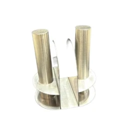 Salfet qabı ilə birlikdə duz və istiot qabı dəsti SLZ-521, metal, gümüşü