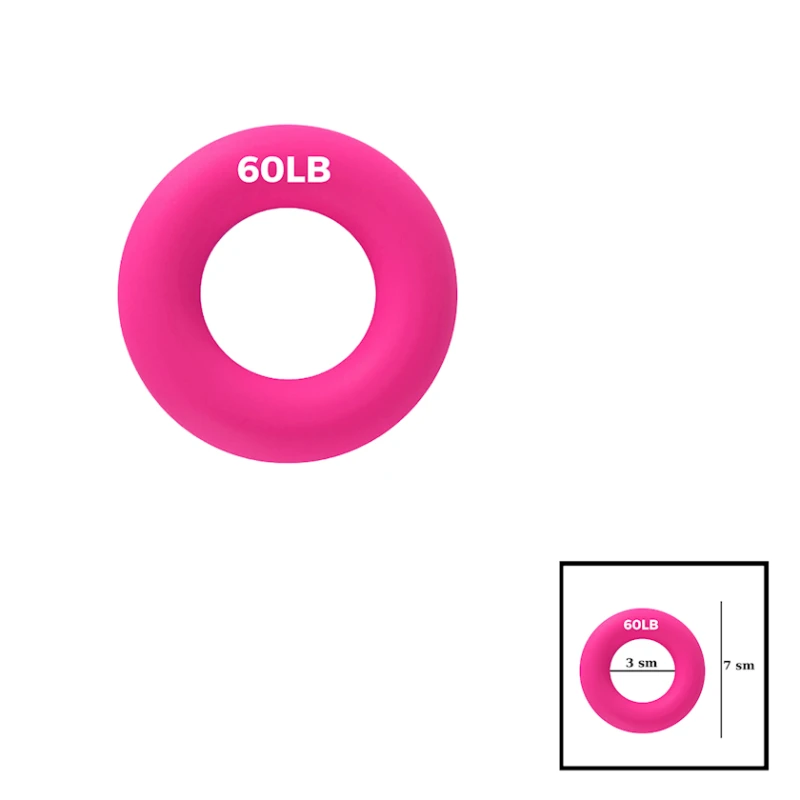 Кистевой эспандер Gymnic, силикон, розовый, 3x7 см, 60 LB, 27 кг