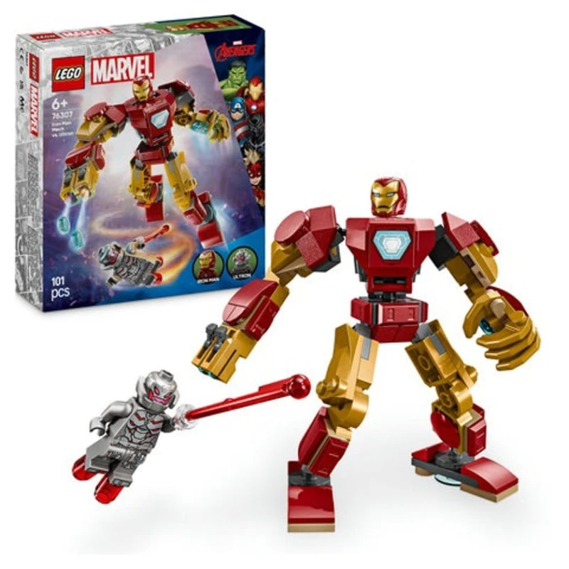 Конструктор LEGO Marvel Iron Man Mech VS Ultron 76307, 6+ лет, 101 элемент
