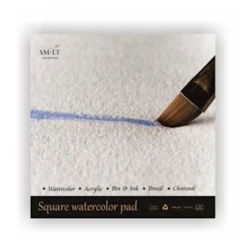 Блок бумаги для акварели SM-LT, 260гр/м², 300x300 мм, 20л, белый