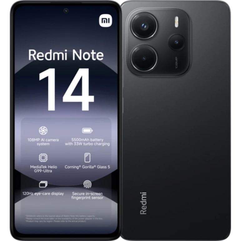 Смартфон Xiaomi Redmi Note 14 NFC 8GB/128GB Black Смартфон Xiaomi Redmi Note 14 NFC 8GB/128GB Black
