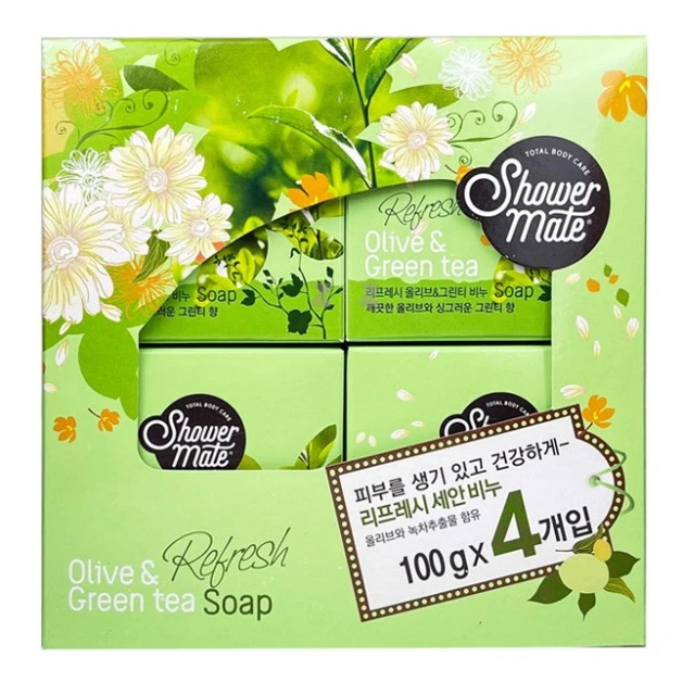 Tualet sabunu Kerasys Shower Mate Refresh Olive Green Tea Soap 4х100 q Tualet sabunu Kerasys Shower Mate Refresh Olive Green Tea Soap 4х100 q