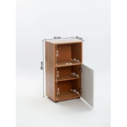 Тумба под телевизор Letta, ЛДСП, белая/коричневая, 67x35x70 см