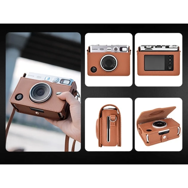 Fotoaparat üçün çexol Fujifilm Instax Mini Evo, qəhvəyi Fotoaparat üçün çexol Fujifilm Instax Mini Evo, qəhvəyi