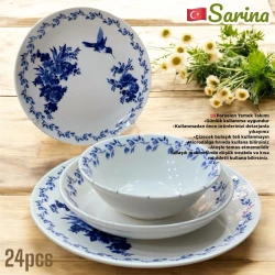 Набор столовой посуды Sarina SHA-00006592, фарфор, белый, 6 персон, 24 предмета