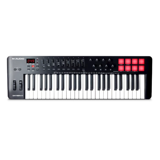 Midi-клавиатура M-Audio Oxygen 49 MK5, 49 клавиш, 2.9 кг, черный/белый, 814x243x94 мм Midi-клавиатура M-Audio Oxygen 49 MK5, 49 клавиш, 2.9 кг, черный/белый, 814x243x94 мм