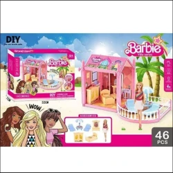 Дом для кукол Barbie BB2002, 32x7x24 см, розовый Дом для кукол Barbie BB2002, 32x7x24 см, розовый