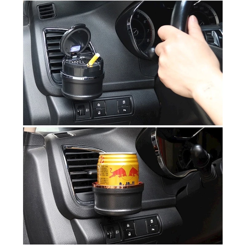 Автомобильная пепельница Led Light Cover Smokeless Car Ashtray