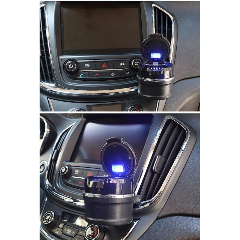 Автомобильная пепельница Led Light Cover Smokeless Car Ashtray