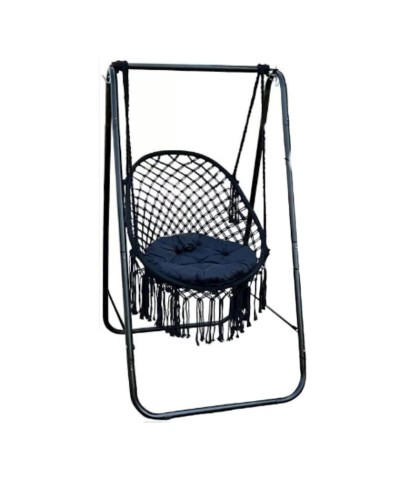 Qamak-kreslo 363, 153x92x85 sm, polad/parça, qara