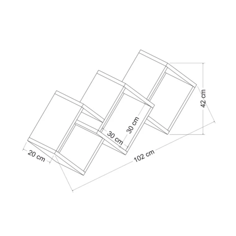 Divar rəfi Art Mebel 141, laminat, 100х40х20 sm, ağ