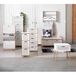 Прикроватная тумбочка JYSK Broby, 38x45x50 см, коричневый/белый Прикроватная тумбочка JYSK Broby, 38x45x50 см, коричневый/белый