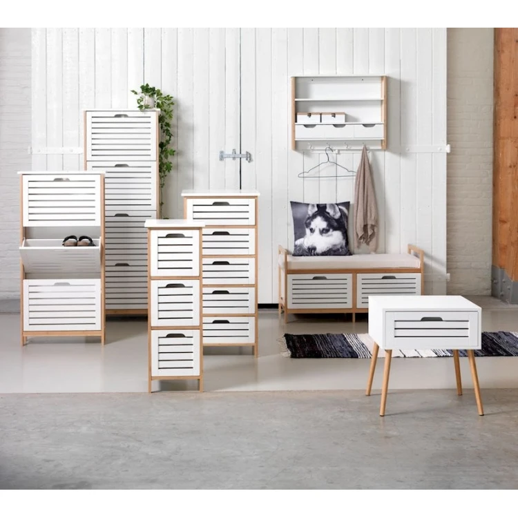 Прикроватная тумбочка JYSK Broby, 38x45x50 см, коричневый/белый Прикроватная тумбочка JYSK Broby, 38x45x50 см, коричневый/белый