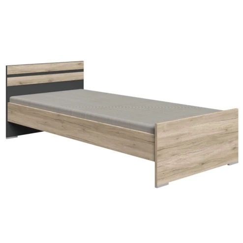 Односпальная кровать Art_tek_yataq (120) 13, ламинат, черная/коричневая, 200x85x120 см