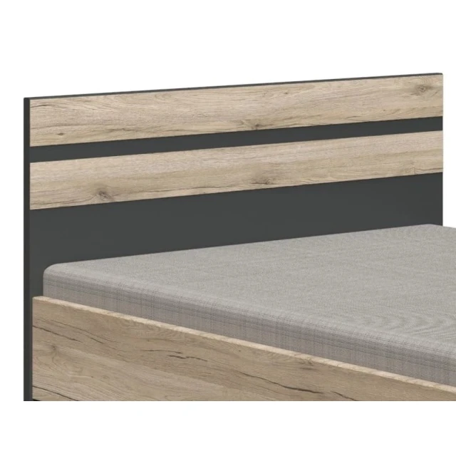 Односпальная кровать Art_tek_yataq (120) 13, ламинат, черная/коричневая, 200x85x120 см