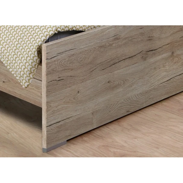 Односпальная кровать Art_tek_yataq (120) 13, ламинат, черная/коричневая, 200x85x120 см