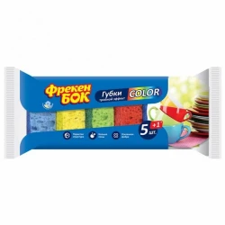 Набор губок Фрекен бок Сolor, 5+1 шт, поролон, разноцветный Набор губок Фрекен бок Сolor, 5+1 шт, поролон, разноцветный